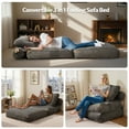 thumbnail image 5 of Toject Folding Sofa Bed, Convertible Floor Couch with Pillow, Portable Sleeper Chair with Back Support, Foldable Mattress for Living Room, Bedroom, Corduroy, Gray, 5 of 8