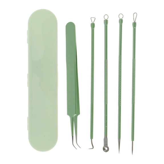 Unique Bargains 1 Set Durable Diagonal Clamp Pimple Remover Tool Kit Green