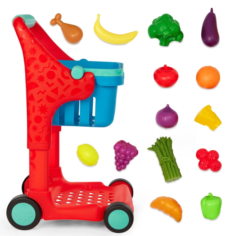 Battat Shop n' Stroll Shopping Cart with 15 Play Food Pieces photo 5