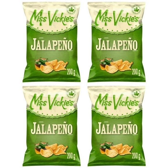 Miss Vickie's Jalapeno Flavor Kettle Cooked Potato Chips, 200g (4 Pack)