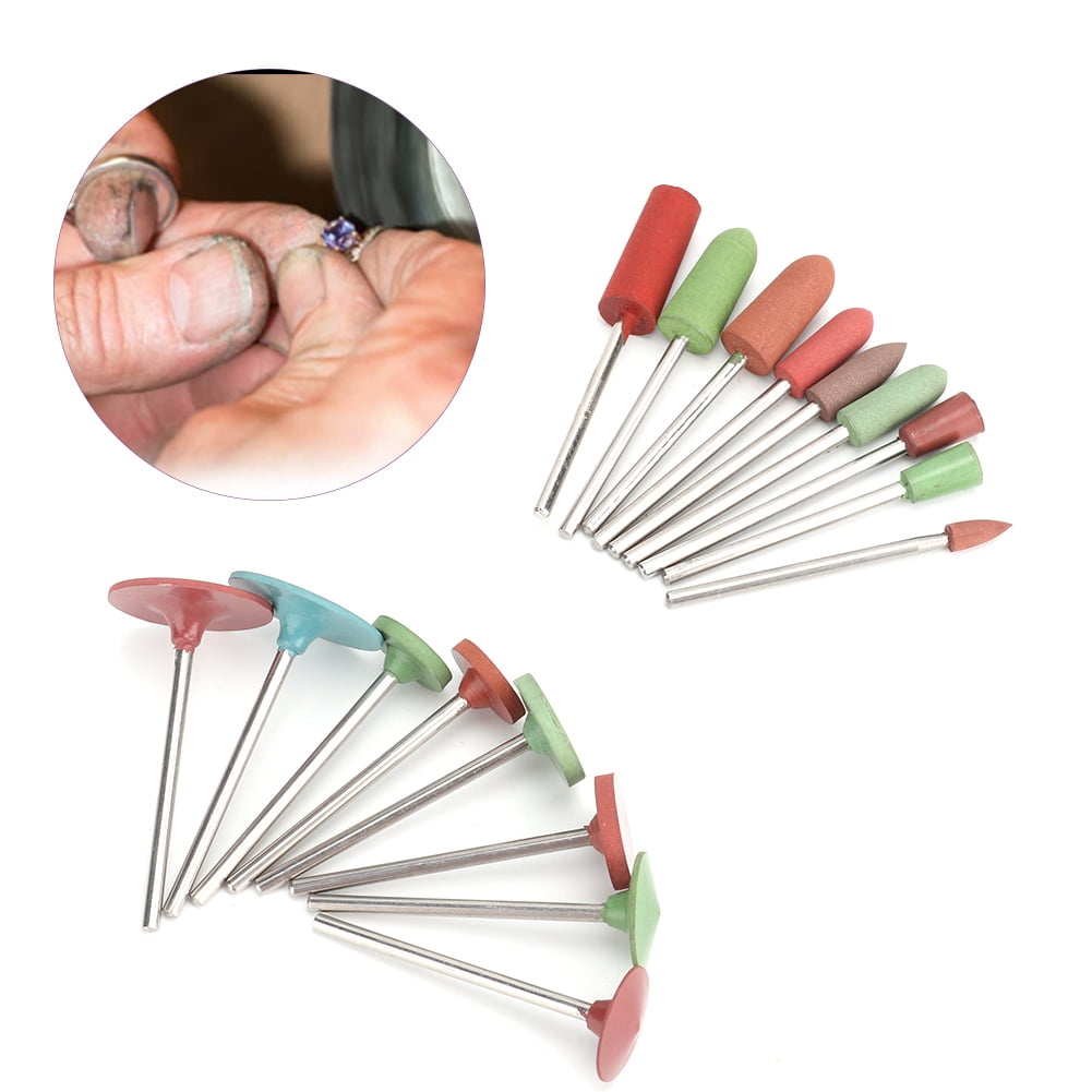Tebru 17Pcs/Set Jewelry Polishing Head Grinding Buffing Wheel Jewelry Making Accessory Tool
