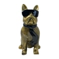 thumbnail image 1 of Estatua de perro con gafas, adorno de mesa, adorno decorativo, recuerdo. Oro, 1 of 9