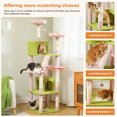 thumbnail image 5 of PEQULTI 71 " Large Cat Tree Tower for Cat with Dual Condos and 6 Scratching Posts Indoor Pink, 5 of 10