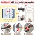 thumbnail image 3 of Lumizone Extra Tall Pet Gate 61.02" High Pressure Mounted 30.12"-38.38" Extra Wide 1.37" Gap for Cat Dog Children Stairs Doorway Hallway No Drilling Auto-Close (34.06"-38.38", Cream), 3 of 11