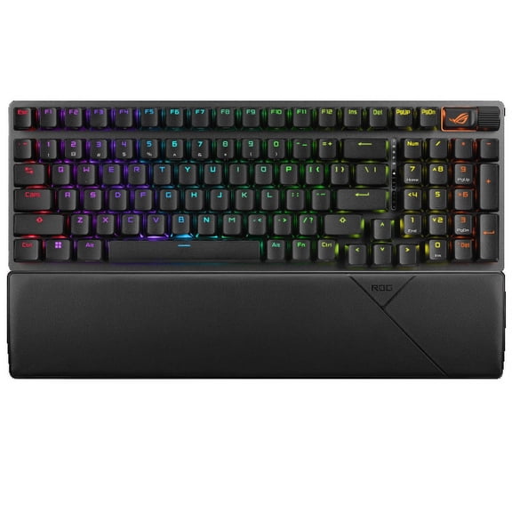 ASUS ROG Strix Scope II 96 Wireless Gaming Keyboard, Tri-Mode Connection, Dampening Foam & Switch-Dampening Pads, Hot-Swappable Pre-lubed ROG NX Storm Switches, PBT Keycaps, RGB-Black