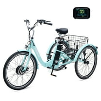 Viribus 24" 7-Speed Folding Electric Tricycle with 350W Motor 36V 13Ah Battery Mint