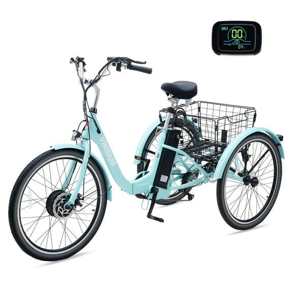 Viribus 26" 7-Speed Folding Electric Tricycle for Adult, with 350W Motor 36V 13Ah Battery Electric Tricycle Mint