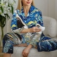 thumbnail image 6 of Sikiie Vintage Starry Sky Shark Women's Long-Sleeve Shirt and Full-Length Bottom Pajama Set (s-xxl)-Medium, 6 of 7