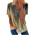 thumbnail image 2 of Mode Décontractée pour Femmes Chemises Imprimées Manches Courtes Tee-Shirts Amples Tunique Blouse Hauts pour Femmes Hauts Manches Courtes pour Femmes Imprimé Floral Hauts pour Femmes, 2 of 5