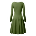 thumbnail image 3 of ShomPort Women's Casual Long Sleeve T-Shirt Dresses Fall Round Neck A-Line Flowy Midi Dresses, 3 of 3