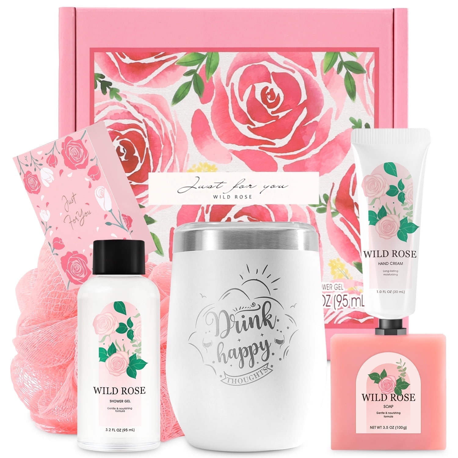 Spa Bath Gift Sets for Women, 8 Pcs Rose Gift Baskets for Mom, Grandma, Sister, Valentines Day Relaxing Birthday Gifts for Her