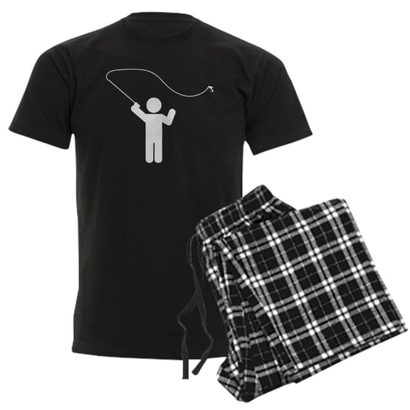 CafePress - Fly Fishing Men's Dark Pajamas - Men's Dark Loose Fit Cotton Pajama Set