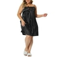 thumbnail image 2 of Unique Bargains Women's Plus Size Spaghetti Strap Adjustable Lace Nightdress Nightgowns 1X Black, 2 of 6