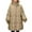 Khaki, variant on Breezora Women Stand Collar Longline Puffer Coat Loose Fit Warm Winter Jacket Comfortable Cozy L Size Black