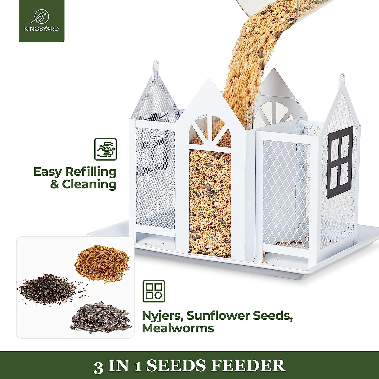 Bird Feeder House for Outside +  Glass Hummingbird Feeder for Outdoors