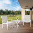 thumbnail image 2 of JAMFLY 3 Pieces Patio Bistro Set, Outdoor Small Patio Furniture Set with 2 Chairs and Table, Sturdy & Comfortable Patio Furniture Set for Balcony, Porch, Yard, Garden, White, 2 of 7