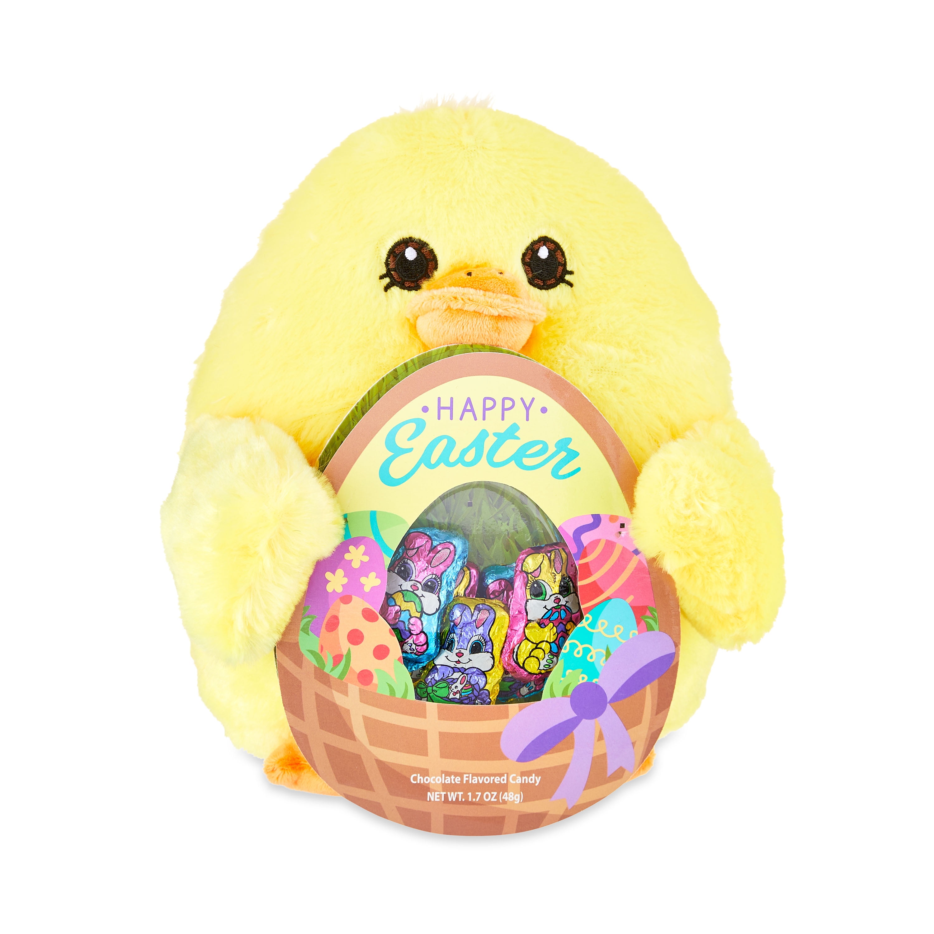 Way To Celebrate Easter 8" Plush Chick with Chocolate Flavored Candy