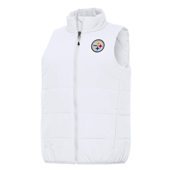 Women's Antigua  White Pittsburgh Steelers Experience Full-Zip Vest