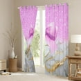 thumbnail image 3 of Castle Fairy Girls Female Bling Glitter Bow Knot Black Out Curtains,Dreamy Princess Ribbon Bow Curtains Pack of 2 (42x63 Each),Marbling Watercolor Bedroom Curtains,Microfiber Bedroom Decor, 3 of 6