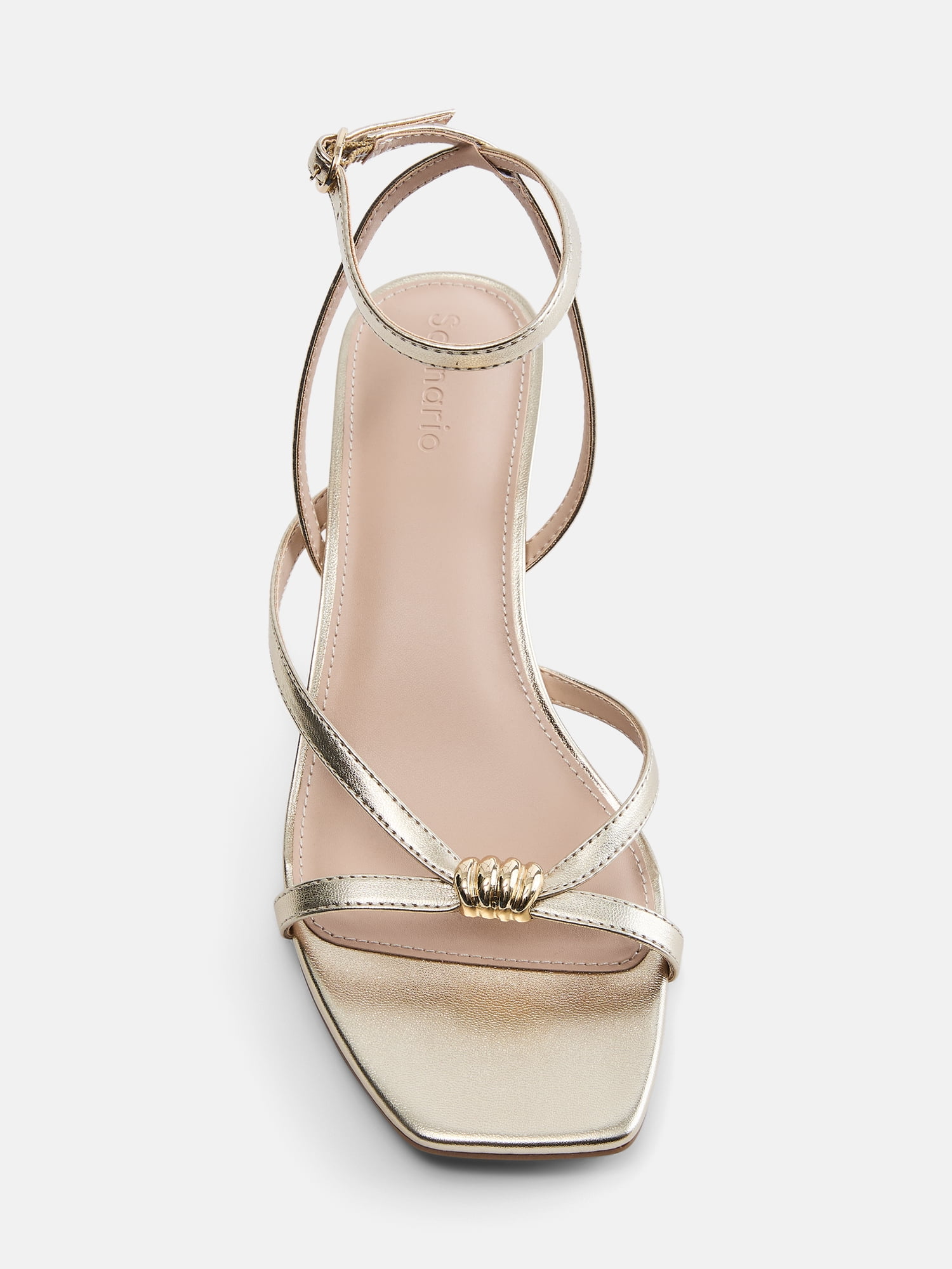 Scenario Women's Strappy Heels with Metal Ornament