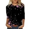 thumbnail image 1 of Ketyyh-chn99 Chandail à Col Rond pour Femmes Dames T-Shirts Manches Courtes Coupe Ajustée Court Haut Été T-Shirts Basiques Noir,P, 1 of 4