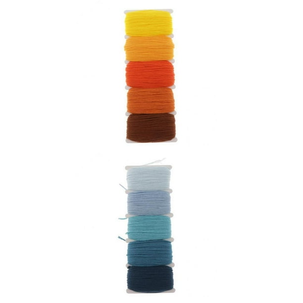 Cuerda de Algodón Trenzado Natural Gloria 9 Yardas Amarillo Azul 1 mm