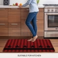 thumbnail image 5 of Red Black Plaid Door Mat&nbsp;Indoor Outdoor Entrance,Non Slip Small Rug for Kitchen Bathroom Entryway Rug,Country Vintage Star Abstract Gingham Washable Doormat Floor Mat for Office 16x24 Inch, 5 of 8