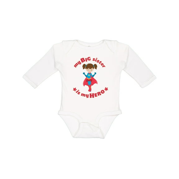 Inktastic My Big Sister is My Hero Boys or Girls Long Sleeve Baby Bodysuit