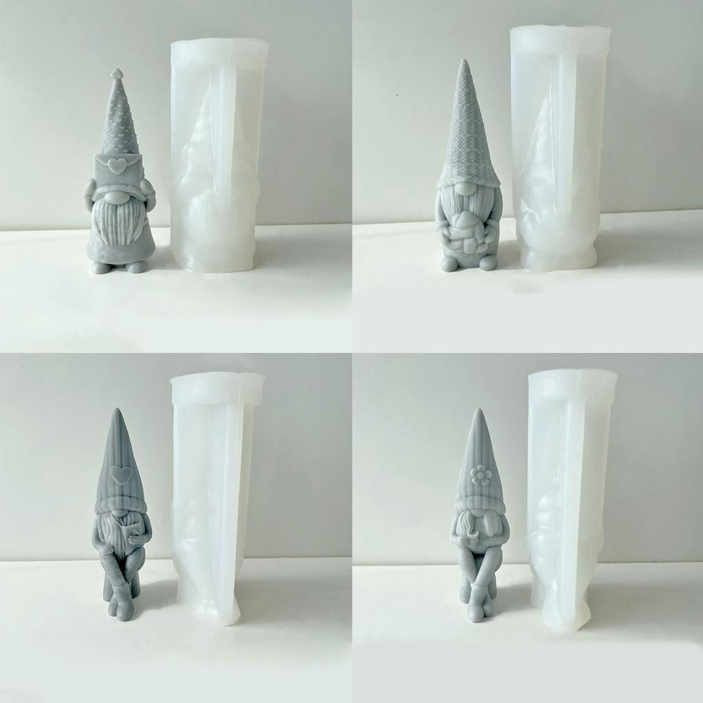 Osdhezcn Silicone Candle Mold for Candle Making Heart Gnome Silicone Mold Home Decor Mold