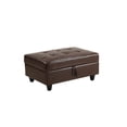 thumbnail image 4 of 3 Pc Sectional Sofa Set, (Brown) Faux Leather Right -Facing Chaise With Free Storage Ottoman, 4 of 6