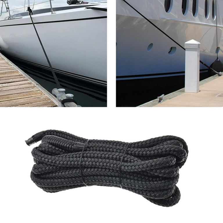 Reinforced Double Braided Nylon , with Spliced Loop Ties for Docking Marine  Boat Accessories 4.8M Marine Mooring Rope, Boat Rope