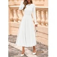 thumbnail image 2 of Vestido PRETTYGARDEN 2025 de punto midi blanco con mangas largas - S, 2 of 8