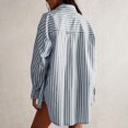 thumbnail image 5 of TKLPEHG Women Blouses Dressy Casual Lapel Button Shirt with Pocket Fashion Loose Long Sleeve T Shirt Solid Color Lightweight Comfy Fall Tops Pullover (Light Blue,XL), 5 of 8