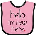 thumbnail image 3 of Inktastic Hello, I'm New Here. Boys or Girls Baby Bib, 3 of 4