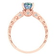 thumbnail image 4 of 1.06 ct Round Cut Blue Moissanite Solitaire with Simulated Diamond Accents 18K Rose Gold Womens Engagement Ring, 4 of 5
