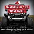 thumbnail image 3 of AMERICAN MODIFIED Shark Grille for 2007 to 2018 Jeep Models, White & Black, 3 of 13