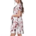 thumbnail image 2 of Easygdp Watercolor Wine para Vestido Transpirable de Mujer, Vestido Suelto de Manga Corta con Pliegues y Bolsillos para el Verano, 2 of 6