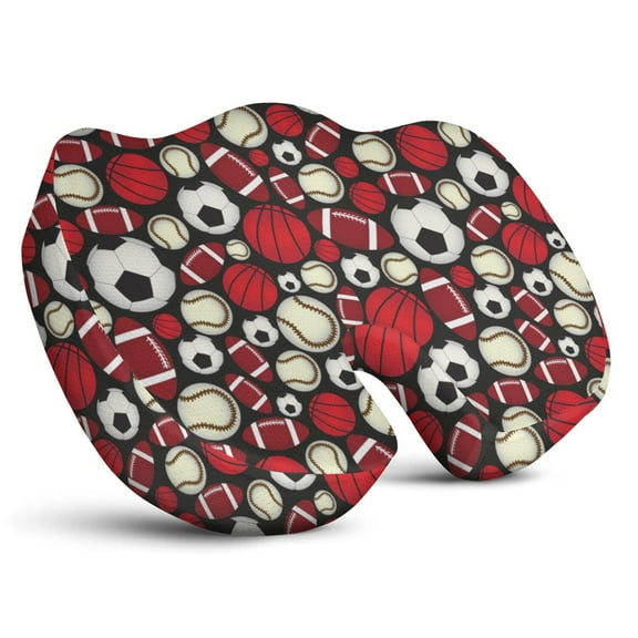 Premium Sports Pattern Memory Foam Seat Cushion Ergonomic Chair Pad for Office Chair, Car, Airplane & Bleachers Sciatica, Tailbone Hip & Back Pain Relief - Chair Cushion for Long Office Workers.