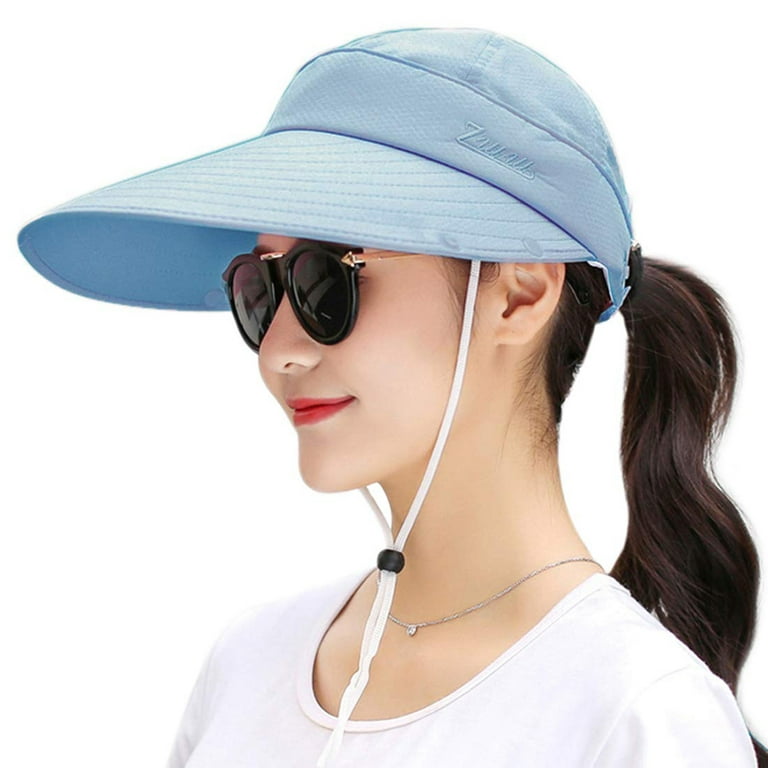 Women's Wide Brim Face Mask Removable Neck Sun Hat Face Flap