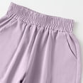 thumbnail image 4 of uublik Cute Pants for Teen Girls 3-15 Years Wide Leg Pants Elastic High Waisted Casual Trousers Flowy Palazzo Pants Purple, 4 of 5