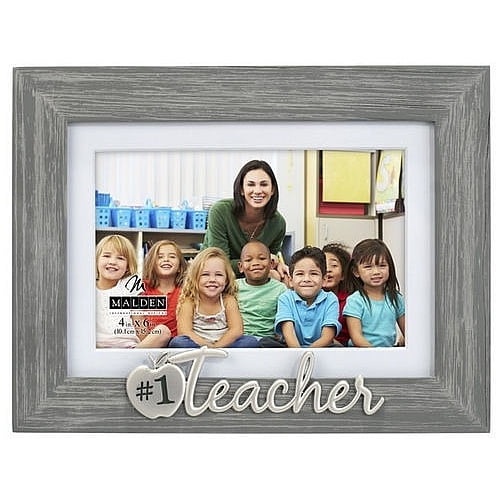 1 TEACHER Gray Wood Keepsake 5x7 4x6 frame - 4x6