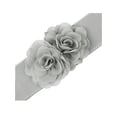 thumbnail image 2 of Cinturón elástico ancho de doble flor grande INSPIRE CHIC para mujer, cinturones elásticos anchos para vestir hasta 70 cm/27.55" en gris, 2 of 6