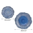 thumbnail image 2 of Sungmor Vajilla fina de gres en relieve, juego de 2 platos estilo barroco antiguo: plato ensalada 8.5" y plato cena 11". Sofisticadas bandejas/plat. de cerámica para deco de mesa., 2 of 6