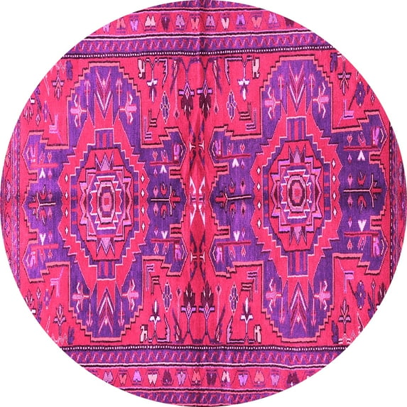 Ahgly Company Indoor Round Persian Pink Traditional Area Rugs, 7' Round