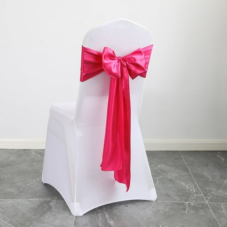 

10X Satin Stretch Chair Sash Cover Bow Sash Decoration For Wedding Party Banquet