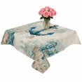 thumbnail image 2 of Nautical Anchor Table Cloth Waterproof Tablecloths, Vintage Coastal Summer Beach Coral Tablecloth Dining Table Cover for Kitchen Party Tabletop Outdoor, Square Tablecloth 54x54 Inch, 2 of 9