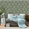thumbnail image 2 of Midbec Rosa Green Ornamental Florals Wallpaper, 20.5-in by 33-ft, 56.38 sq. ft, 2 of 3