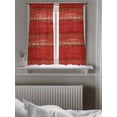 thumbnail image 5 of Red Wood Grain Curtains 54 Inch Length, Sheer Curtains for Bedroom Living Room Window Farmhouse Vintage Wooden Rustic Planks Rod Pocket Drapes Kitchen Curtains Small Half Window 42"x54" 2 Panels, 5 of 6