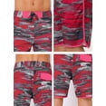 thumbnail image 6 of DARING DIVA Men's Summer Drawstring Color Block Beach Shorts 36 Dark Red, 6 of 6