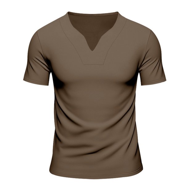 Camiseta básica de manga corta y cuello redondo para hombre: informal, streetwear, gimnasio, versátil para combinar